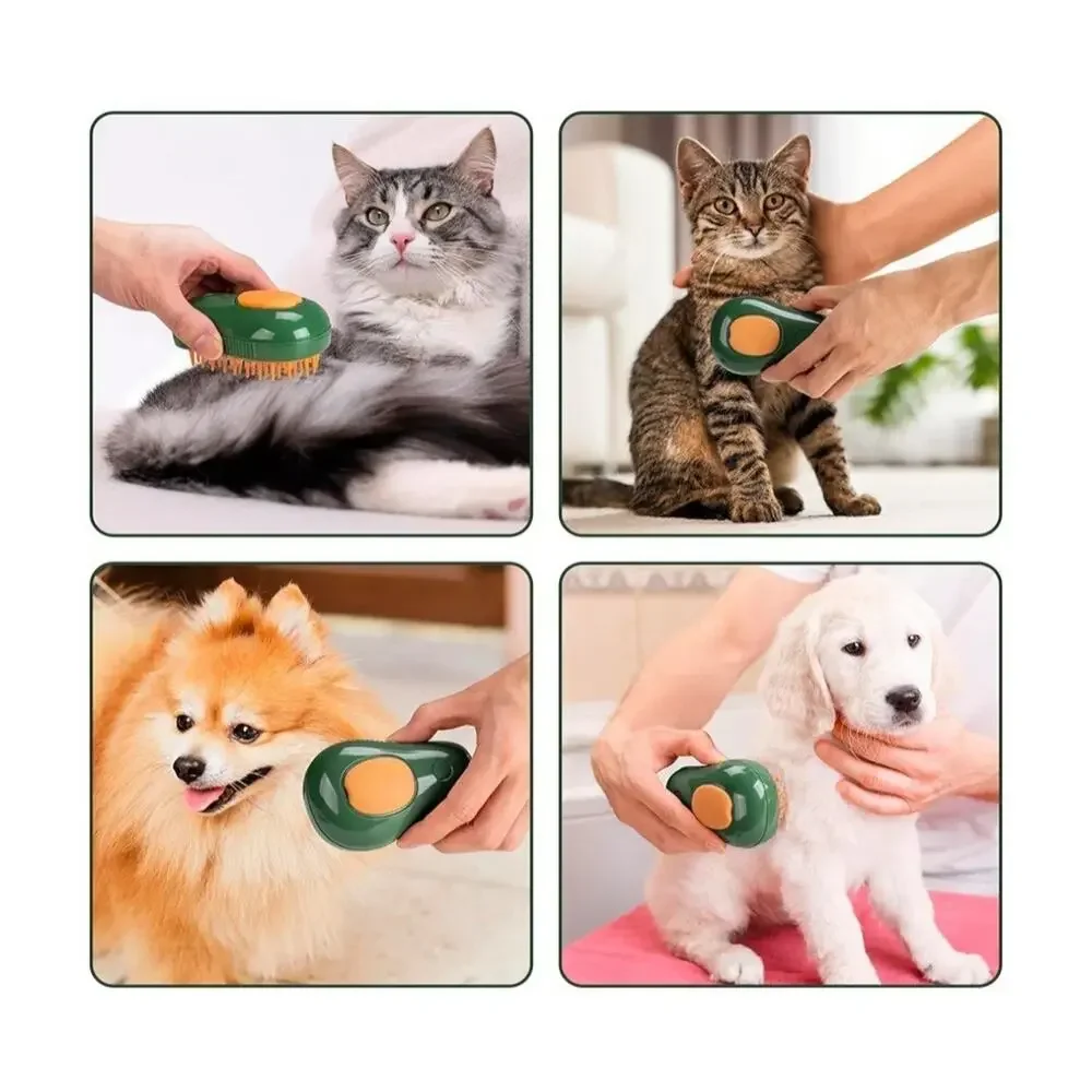 3-In-1 Steam Brush for Cat and Dog Deshedding Portable Pet Hair Removal Tool New